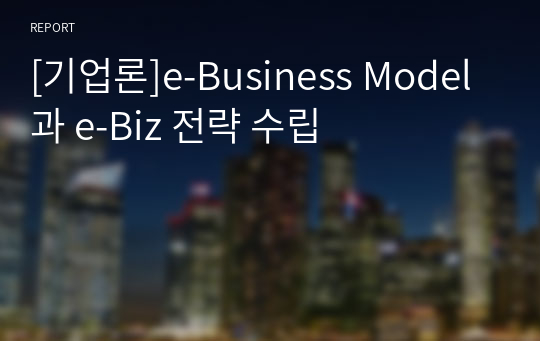 [기업론]e-Business Model과 e-Biz 전략 수립