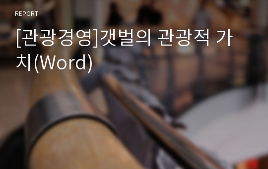 [관광경영]갯벌의 관광적 가치(Word)