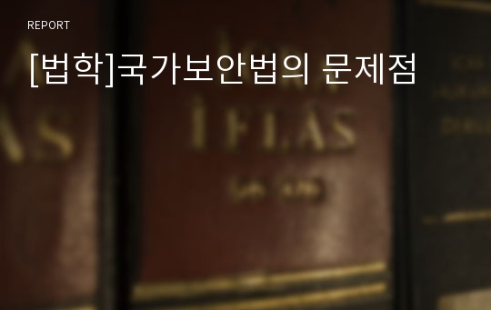 [법학]국가보안법의 문제점