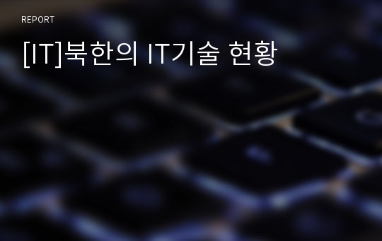 [IT]북한의 IT기술 현황