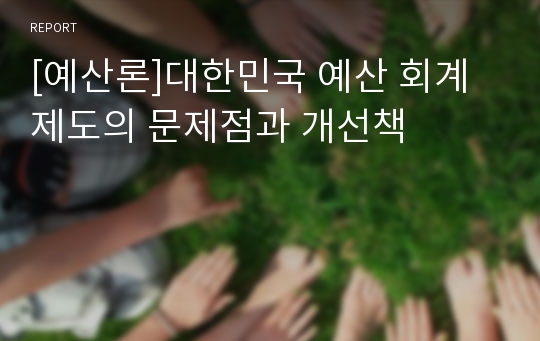 [예산론]대한민국 예산 회계 제도의 문제점과 개선책