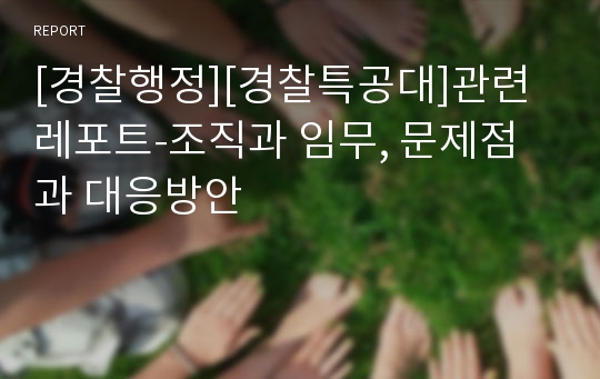 [경찰행정][경찰특공대]관련 레포트-조직과 임무, 문제점과 대응방안