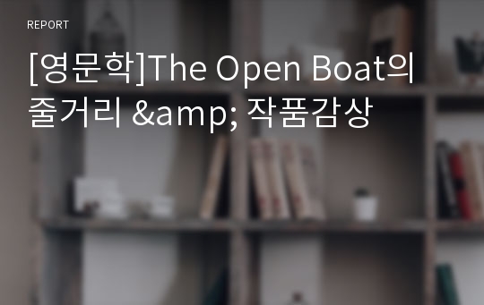 [영문학]The Open Boat의 줄거리 &amp; 작품감상
