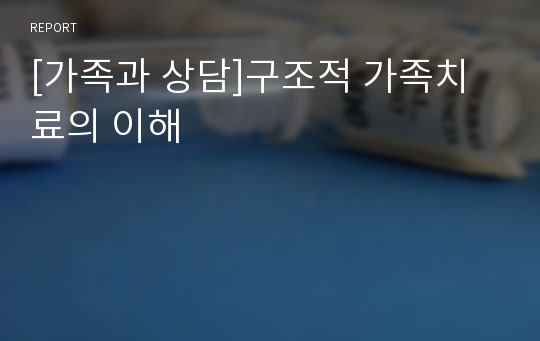 [가족과 상담]구조적 가족치료의 이해