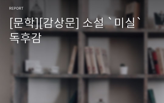 [문학][감상문] 소설 `미실` 독후감