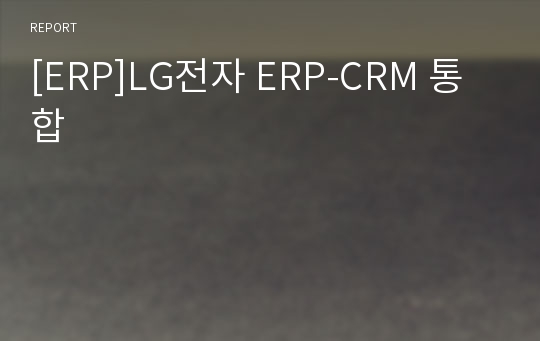 [ERP]LG전자 ERP-CRM 통합