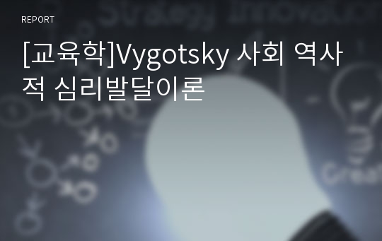 [교육학]Vygotsky 사회 역사적 심리발달이론