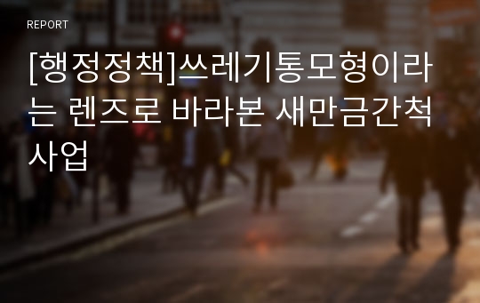 [행정정책]쓰레기통모형이라는 렌즈로 바라본 새만금간척사업