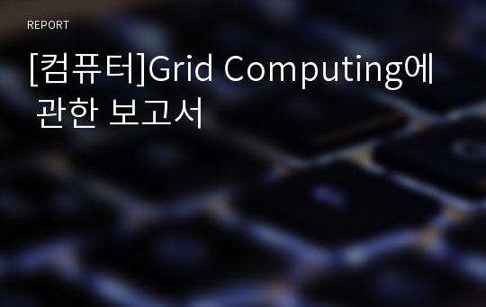 [컴퓨터]Grid Computing에 관한 보고서