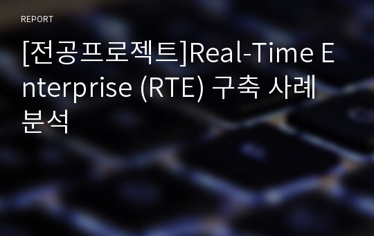 [전공프로젝트]Real-Time Enterprise (RTE) 구축 사례 분석