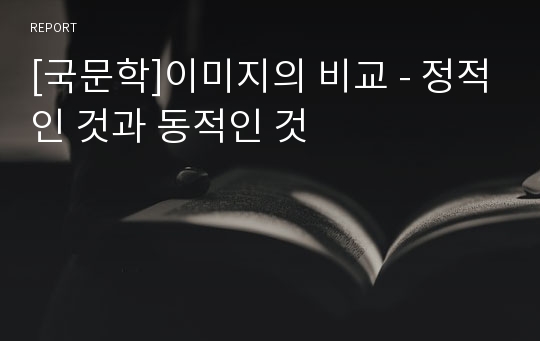 [국문학]이미지의 비교 - 정적인 것과 동적인 것