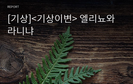 [기상]&lt;기상이변&gt; 엘리뇨와 라니냐