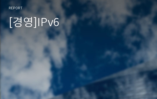 [경영]IPv6
