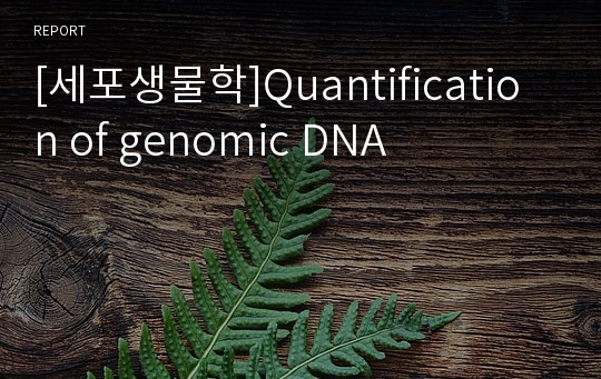 [세포생물학]Quantification of genomic DNA