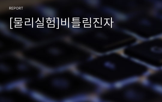 [물리실험]비틀림진자