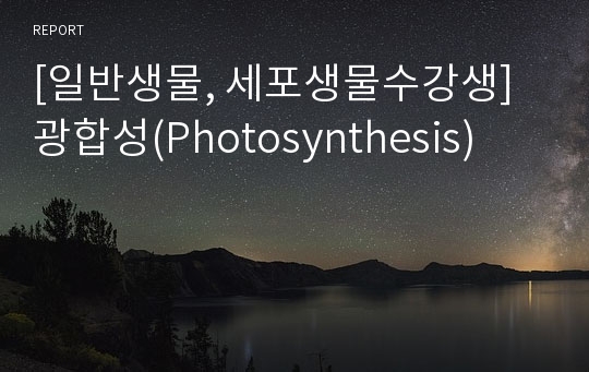 [일반생물, 세포생물수강생]광합성(Photosynthesis)