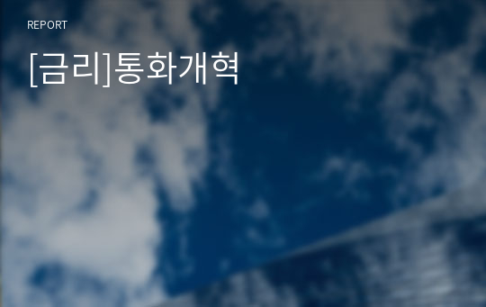 [금리]통화개혁