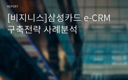 [비지니스]삼성카드 e-CRM 구축전략 사례분석