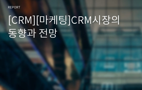 [CRM][마케팅]CRM시장의 동향과 전망