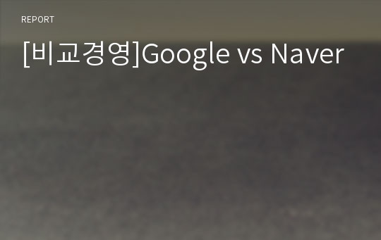 [비교경영]Google vs Naver