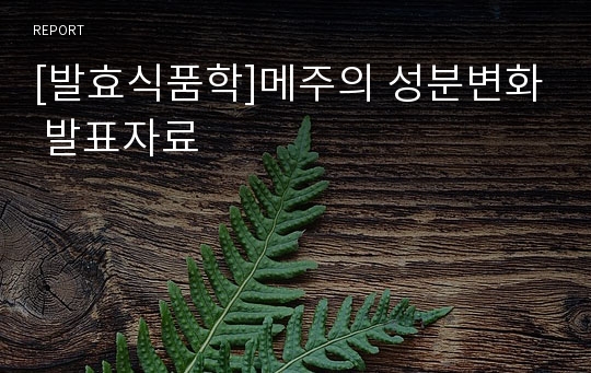 [발효식품학]메주의 성분변화 발표자료