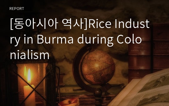 [동아시아 역사]Rice Industry in Burma during Colonialism