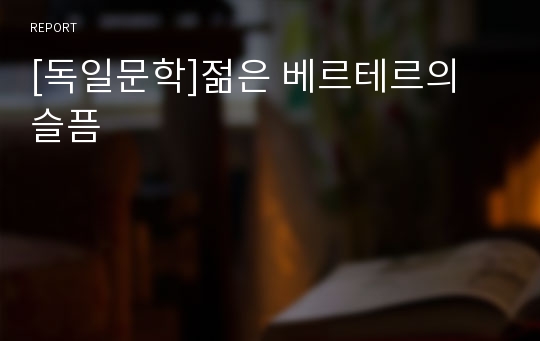 [독일문학]젊은 베르테르의 슬픔