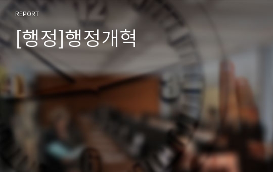 [행정]행정개혁