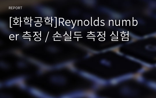 [화학공학]Reynolds number 측정 / 손실두 측정 실험
