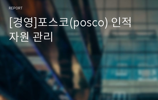 [경영]포스코(posco) 인적 자원 관리