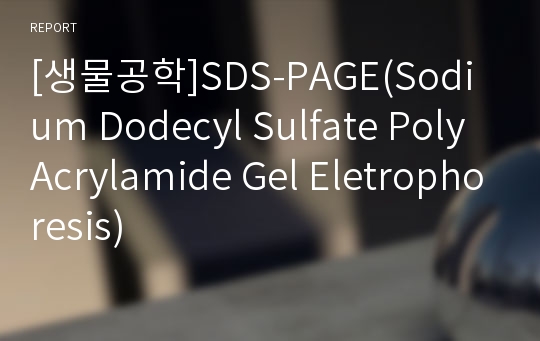 [생물공학]SDS-PAGE(Sodium Dodecyl Sulfate PolyAcrylamide Gel Eletrophoresis)