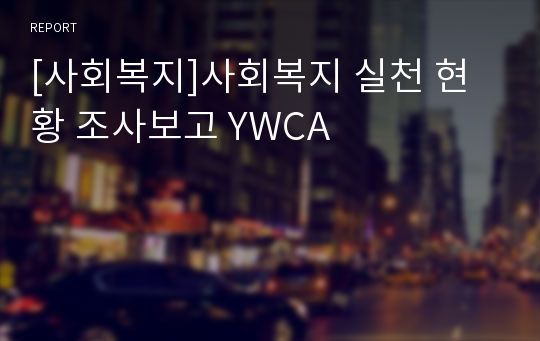 [사회복지]사회복지 실천 현황 조사보고 YWCA