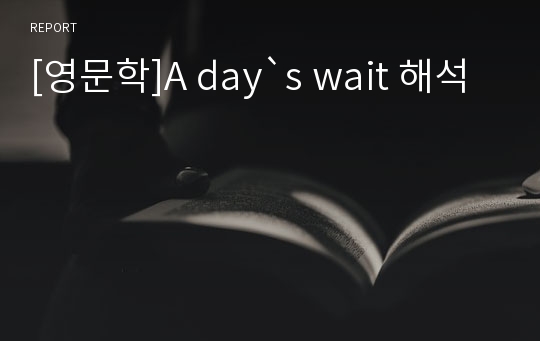 [영문학]A day`s wait 해석
