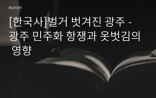 [한국사]벌거 벗겨진 광주 - 광주 민주화 항쟁과 옷벗김의 영향