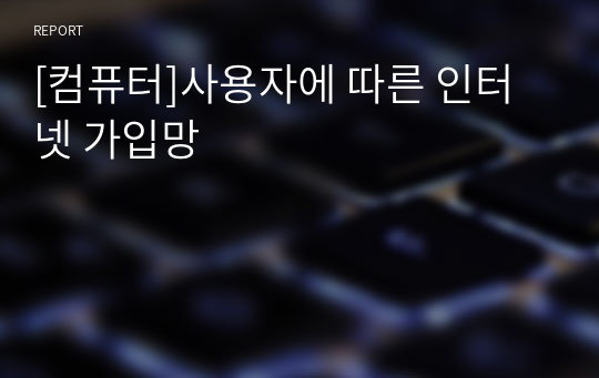 [컴퓨터]사용자에 따른 인터넷 가입망