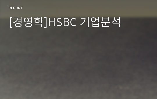 [경영학]HSBC 기업분석