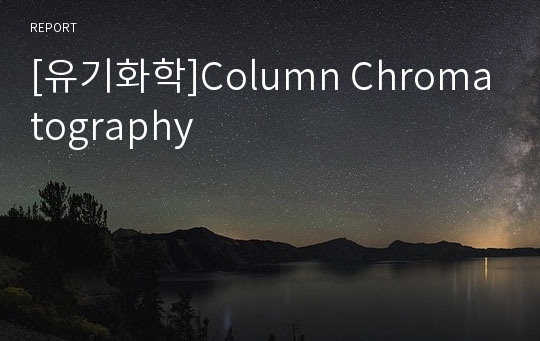 [유기화학]Column Chromatography