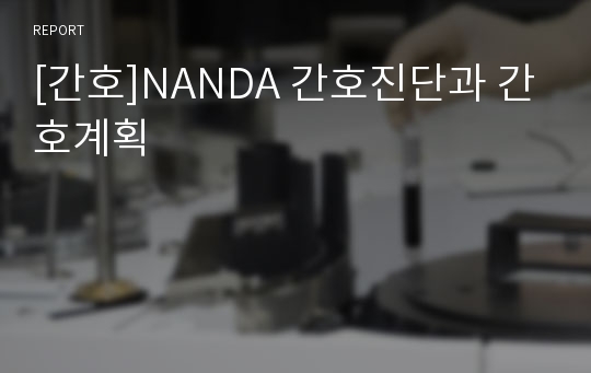 [간호]NANDA 간호진단과 간호계획