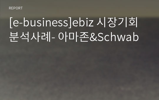 [e-business]ebiz 시장기회 분석사례- 아마존&amp;Schwab