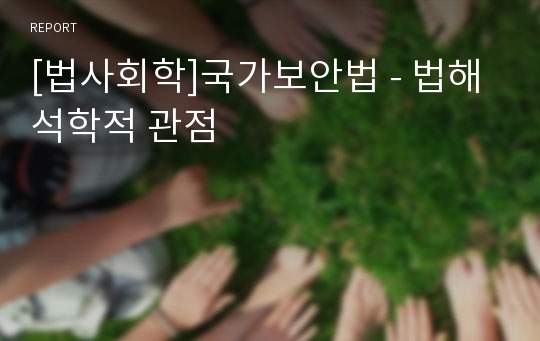 [법사회학]국가보안법 - 법해석학적 관점