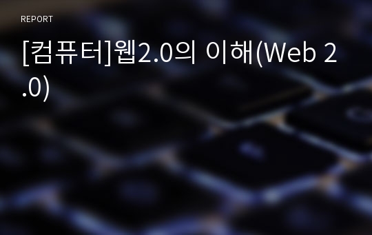 [컴퓨터]웹2.0의 이해(Web 2.0)
