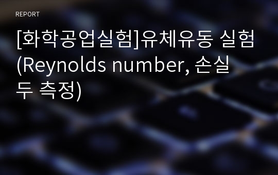 [화학공업실험]유체유동 실험(Reynolds number, 손실두 측정)