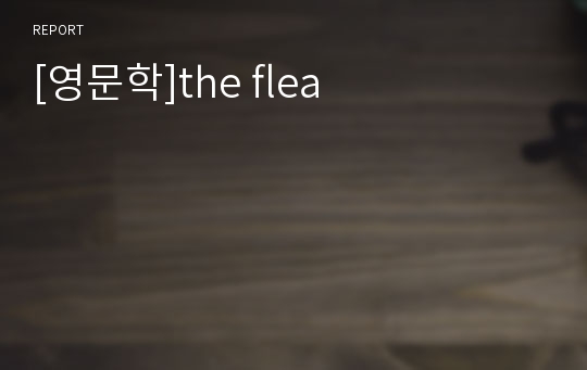[영문학]the flea