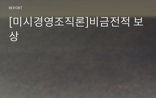 [미시경영조직론]비금전적 보상