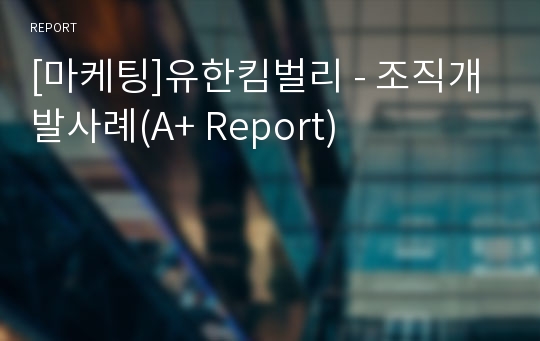 [마케팅]유한킴벌리 - 조직개발사례(A+ Report)