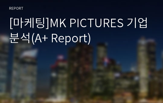 [마케팅]MK PICTURES 기업분석(A+ Report)