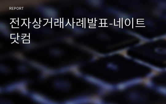 전자상거래사례발표-네이트닷컴