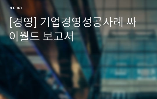 [경영] 기업경영성공사례 싸이월드 보고서