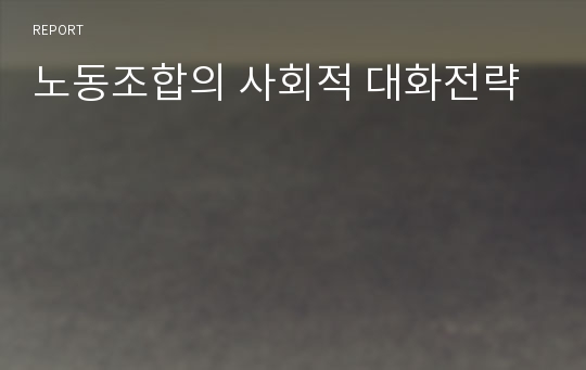 노동조합의 사회적 대화전략