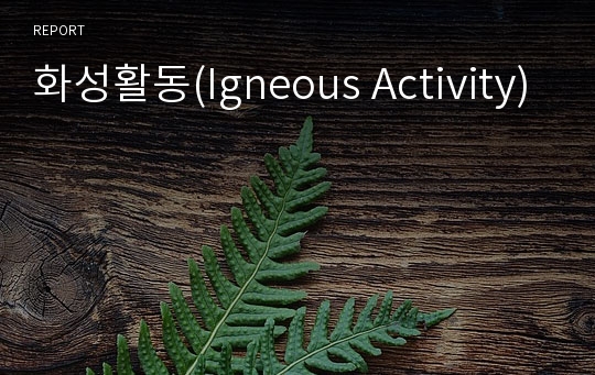 화성활동(Igneous Activity)